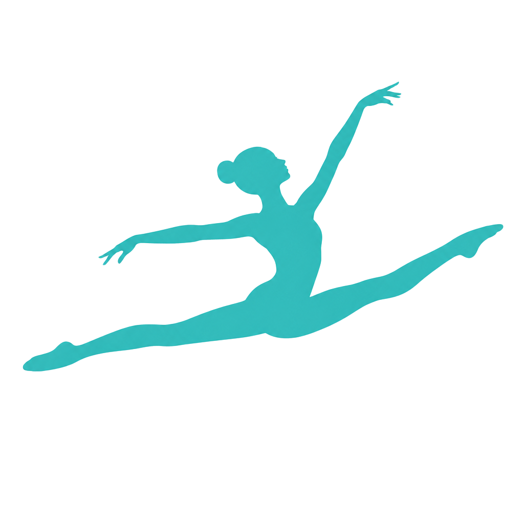 Silhouette d'une gymnaste en plein saut